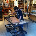 Max in woodshop