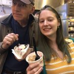 Dede and her dad with Bert & Rocky's ice cream
